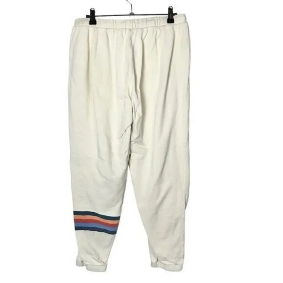 O'Neill Cream Stripe Leg High Rise Jogger Sweatpants M - Picture 3 of 5